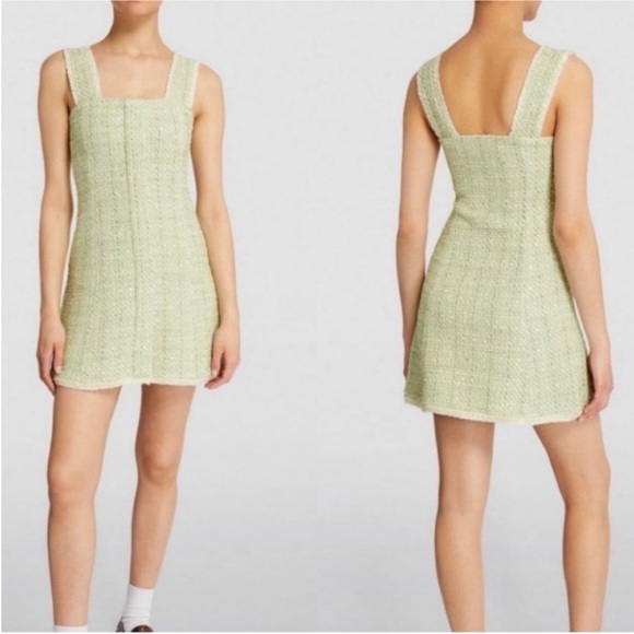 Green Tweed Mini Dress - Picture 2 of 5